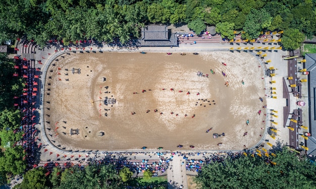 ancient battlefield performance in Sanguocheng. Wuxi China