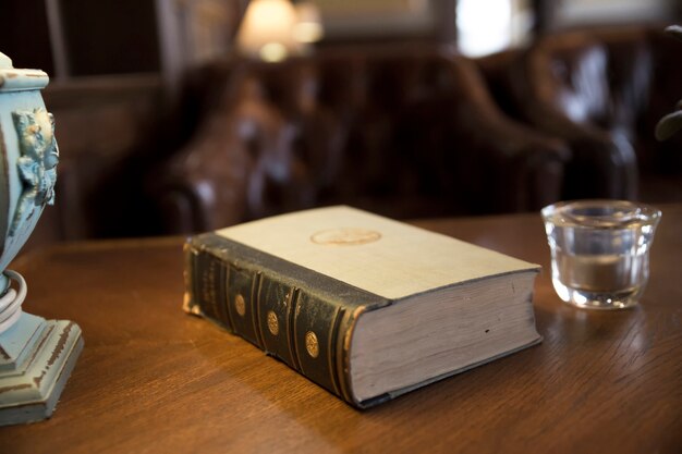 Ancient book on luxury table