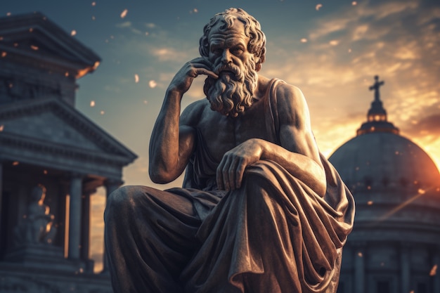고대 그리스 신 철학자 동상