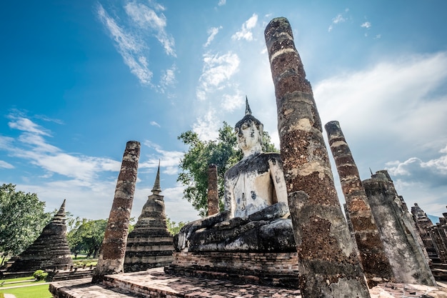 ancient heritage buddha and temple in Thailand