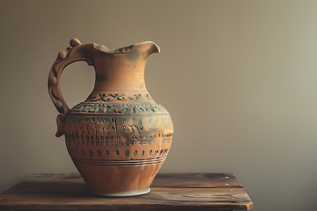 Foto gratuita antico vaso di ceramica con design retro