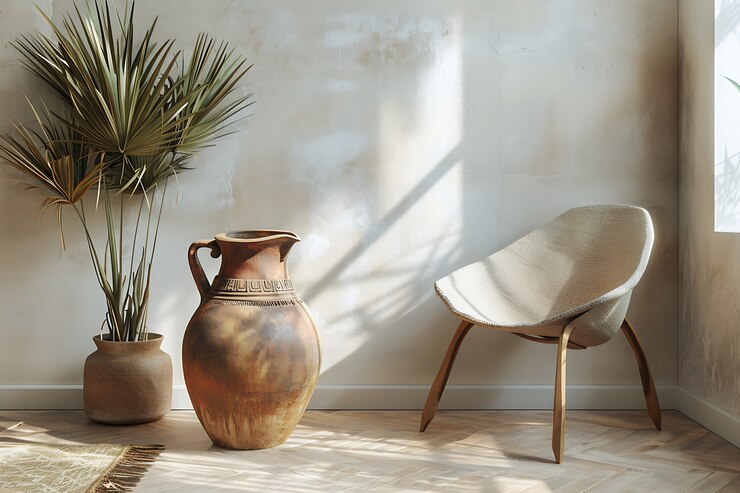 Free Photo ancient pottery vessel with retro design