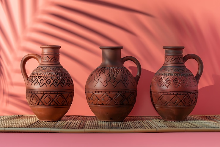 Free Photo ancient pottery vessels collection