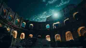 Foto gratuita architettura dell'antico impero romano di notte