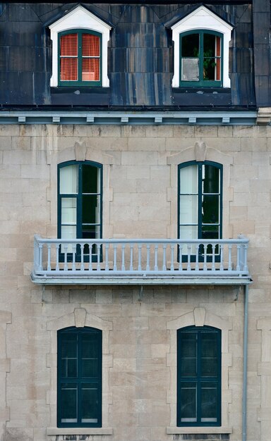 Ancient window of old building in Quebec City