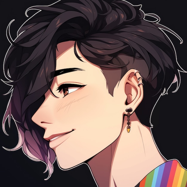 Androgynous avatar of non-binary queer person