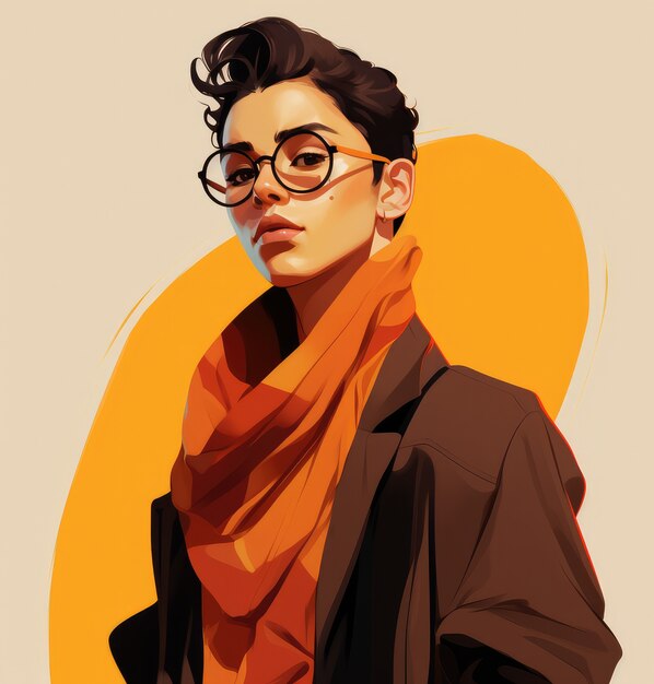 Androgynous avatar of non-binary queer person