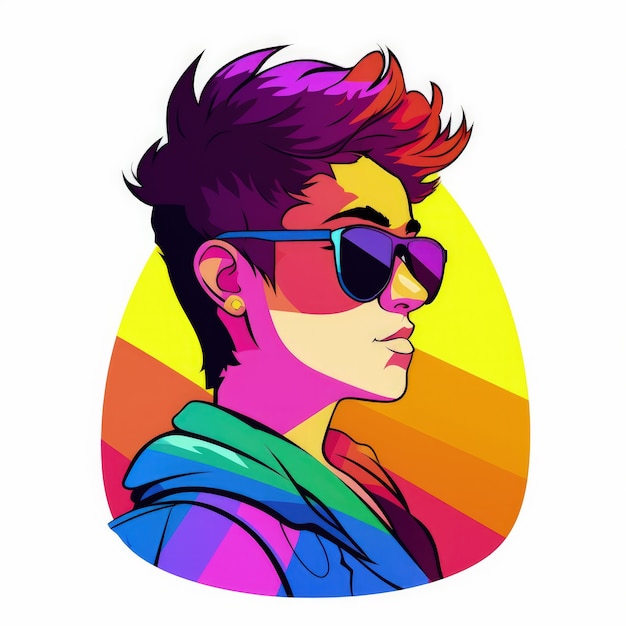 Free photo androgynous avatar of non-binary queer person
