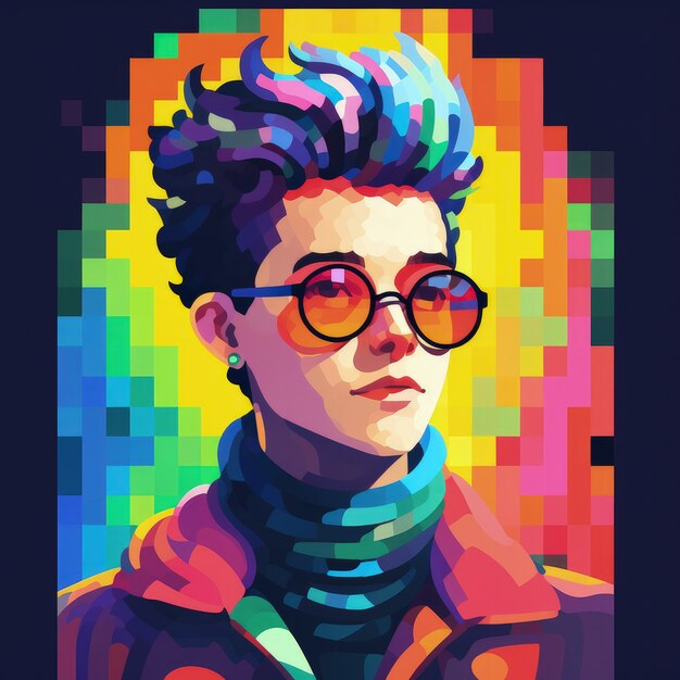 Androgynous avatar of non-binary queer person