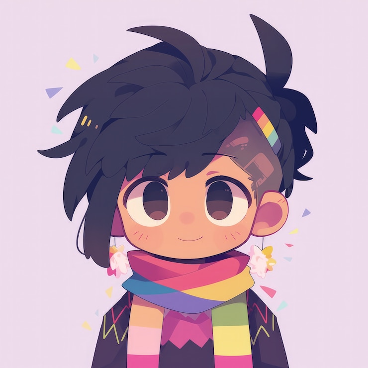 Free Photo androgynous avatar of non-binary queer person