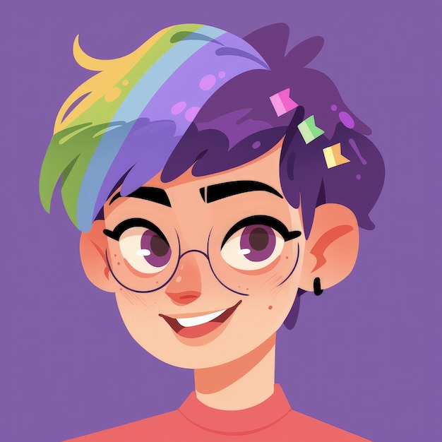 Free photo androgynous avatar of non-binary queer person