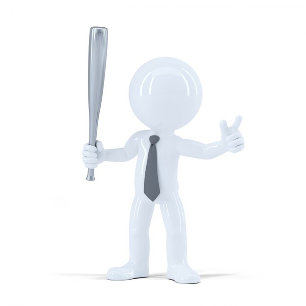 Angry businessman with baseball bat