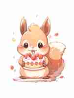 Free photo animal eating sweet and delicious cake