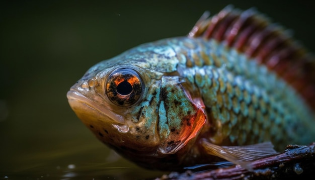 無料写真 aiが生成した水中の魚介類の鮮度を動物の目で捉える