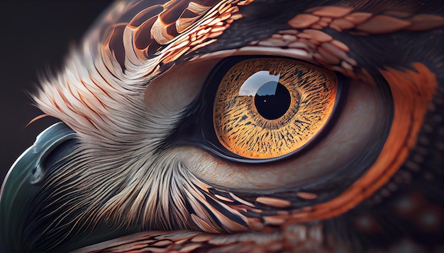 Free photo animal eye staring close up watch in nature generative ai