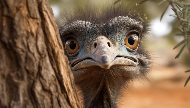 Foto gratuita testa di animale che fissa da vicino il ritratto di un rapace generato dall'intelligenza artificiale