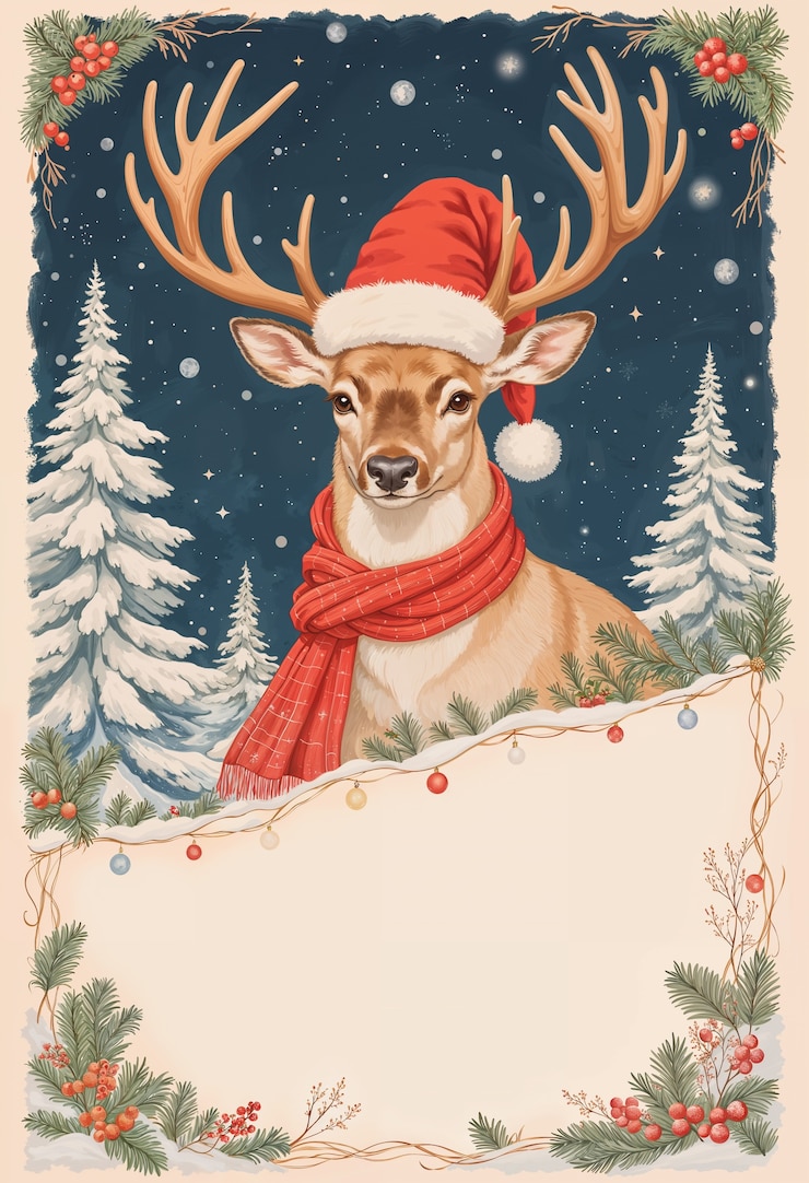 Free Photo animal  illustration for christmas