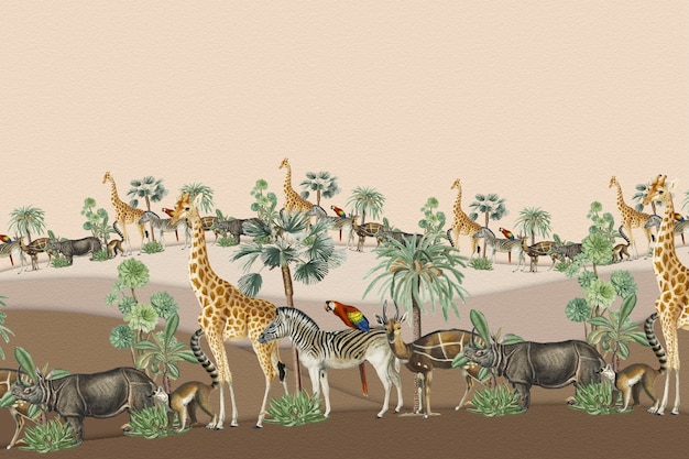 Free Photo animal landscape with design space beige