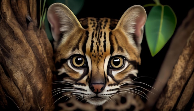 Animal nature feline mammal undomesticated cat animals in the wild bengal tiger generative AI