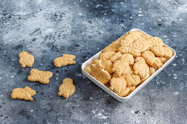 Animal shaped crackers.