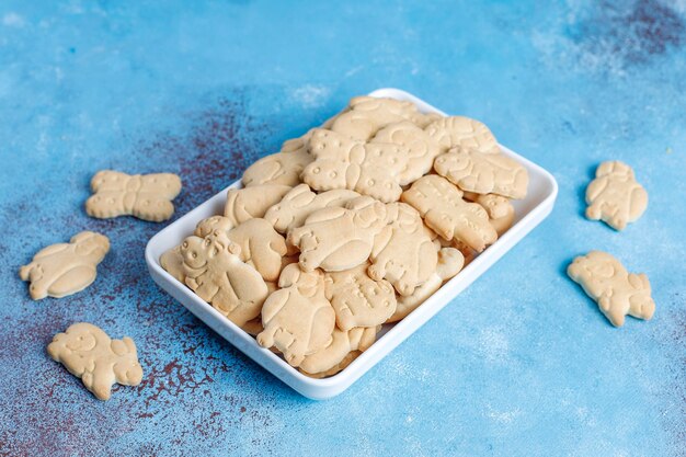 Animal shaped crackers.