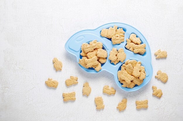 Animal shaped crackers.
