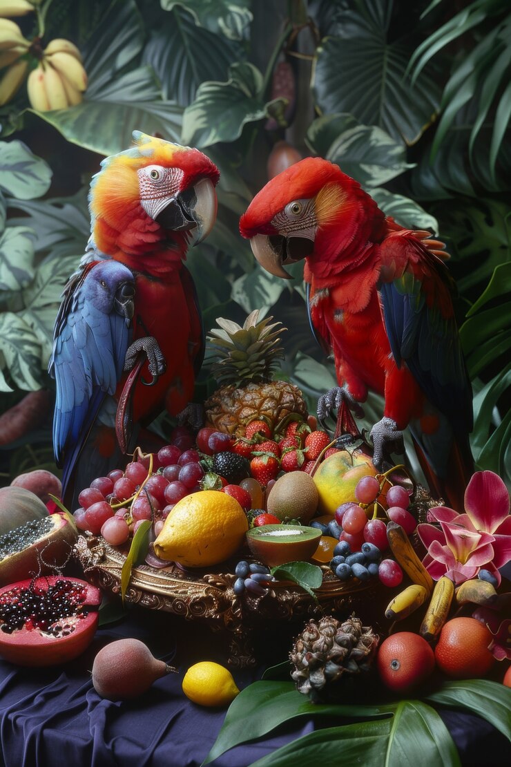 Free Photo animals  enjoying a picnic outdoors