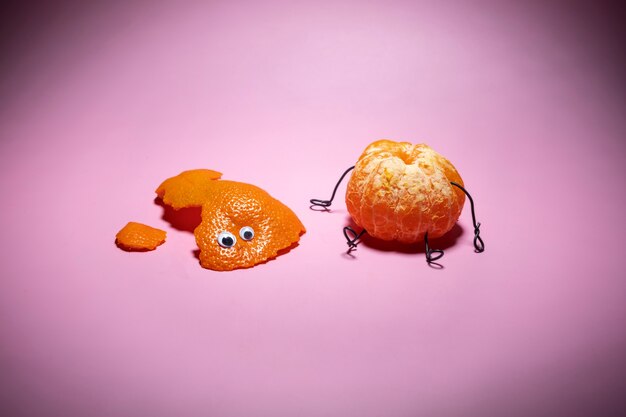 Animated clementine on pink background