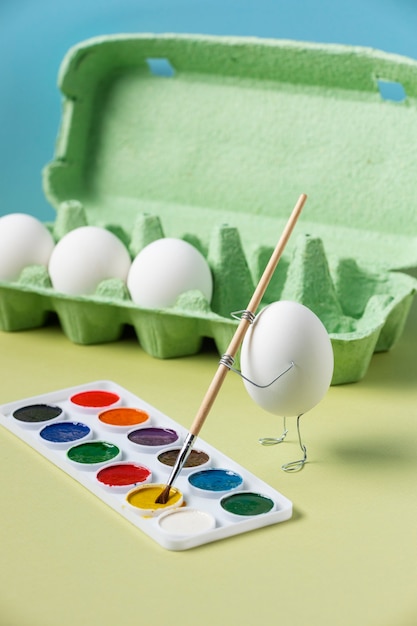 Free photo animated egg painting still life