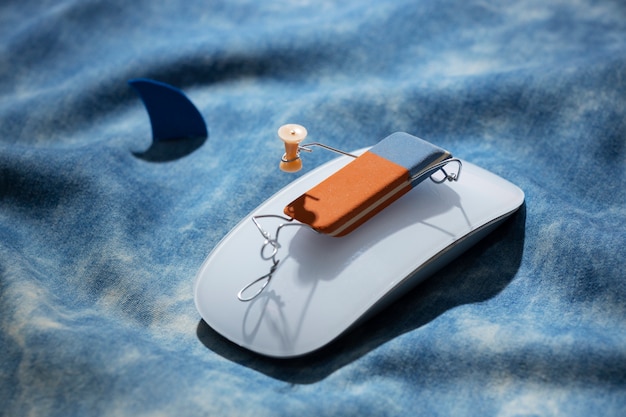 Animated eraser on mouse  still life