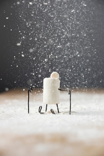 Free photo animated marshmallow and powder still life