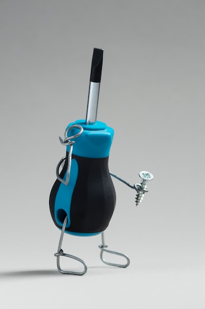 Animated screwdriver and screw still life