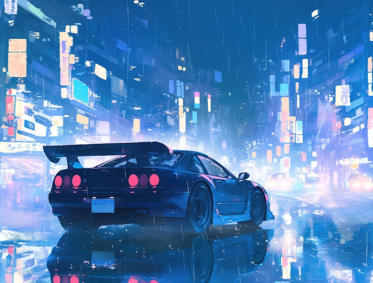 無料Photo アニメの街の車