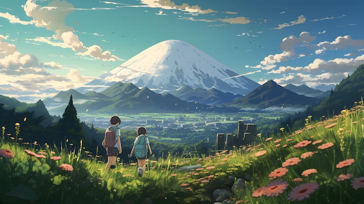無料Photo アニメキャラクターが旅をしている