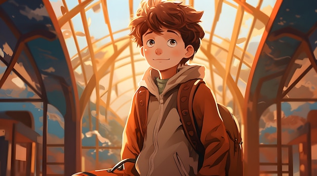 anime character traveling