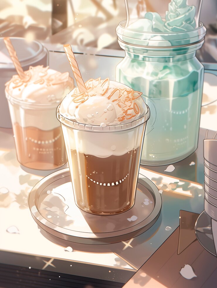 無料Photo アニメのコーヒーショップイラスト