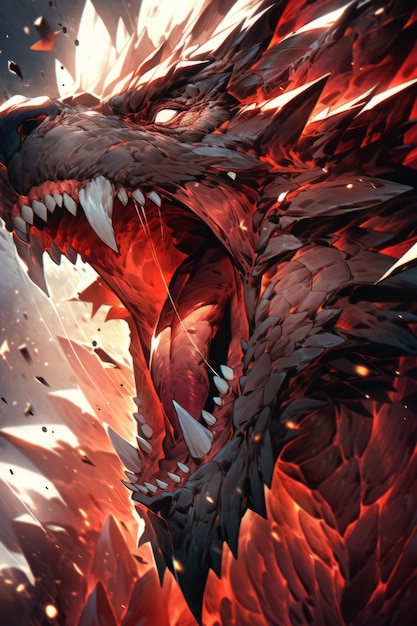 Free photo anime dragon character illustration