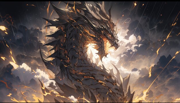 Anime dragon character illustration