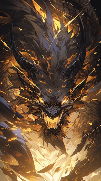 Anime dragon character illustration