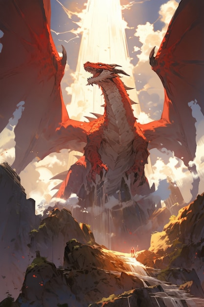 Anime dragon character illustration