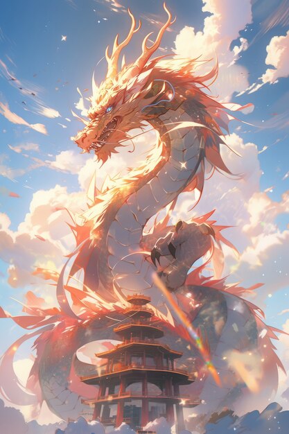 Anime dragon illustration