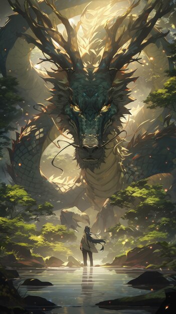 Anime dragon illustration