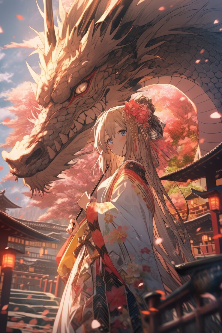 Free Photo anime dragon illustration