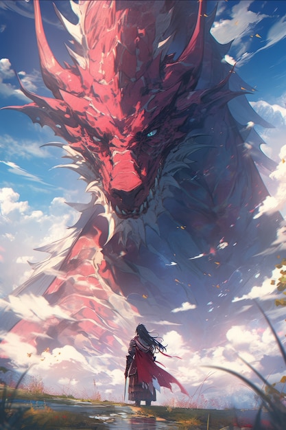 Foto gratuita illustrazione del drago dell'anime