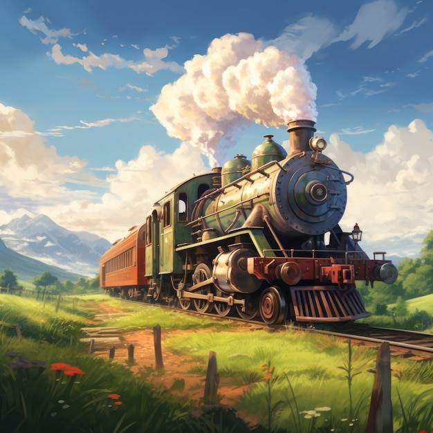 anime landscape of person traveling