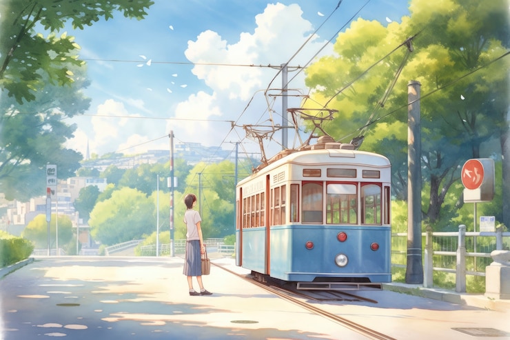 無料Photo アニメ旅する人の風景