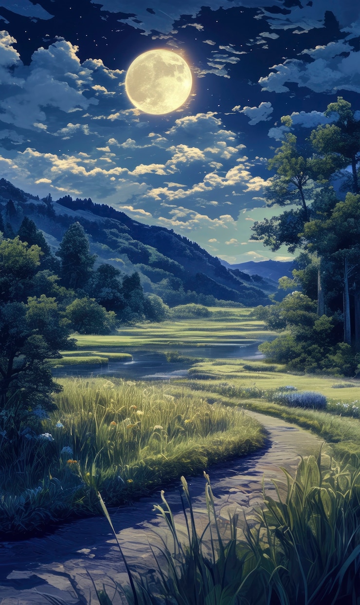 無料Photo アニメ 月の風景