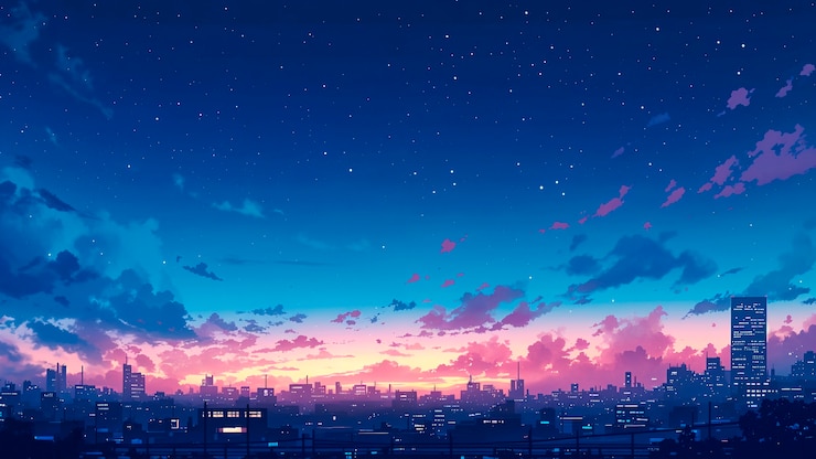 無料Photo アニメの夜空のイラスト