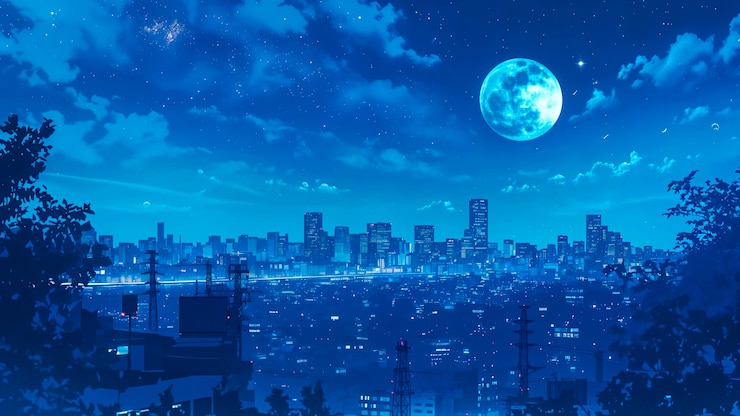 無料Photo アニメの夜空のイラスト