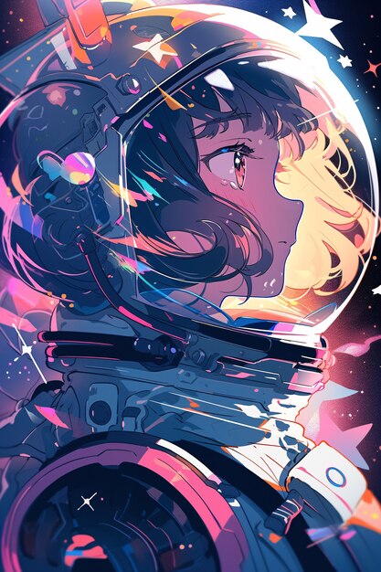 アニメスタイルのスペースキャラクター